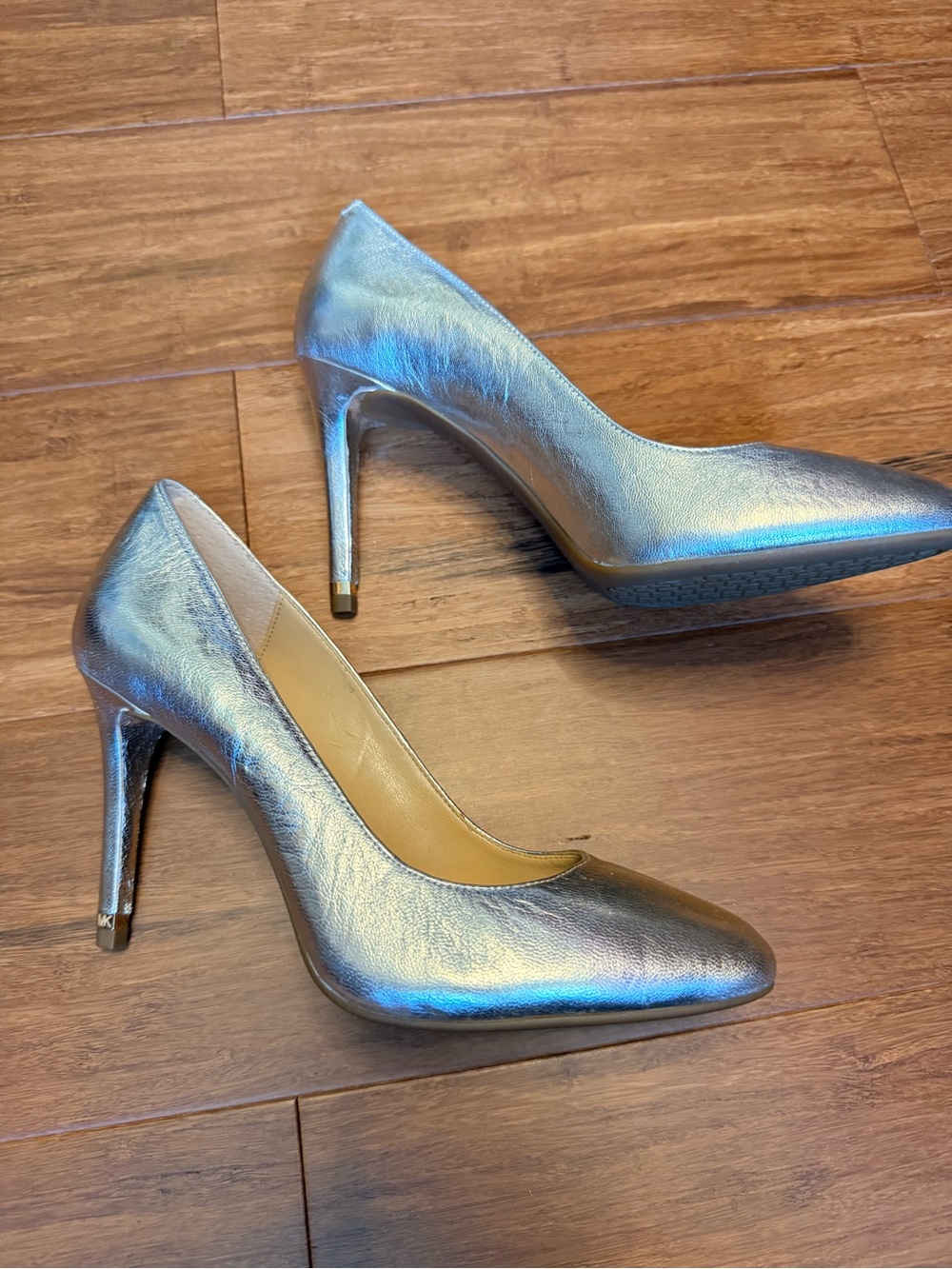 Michael Kors Metallic Silver Pointed-Toe Stiletto Heels